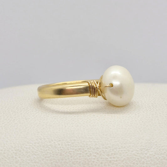 Natural Pearl Ring in 10K Gold