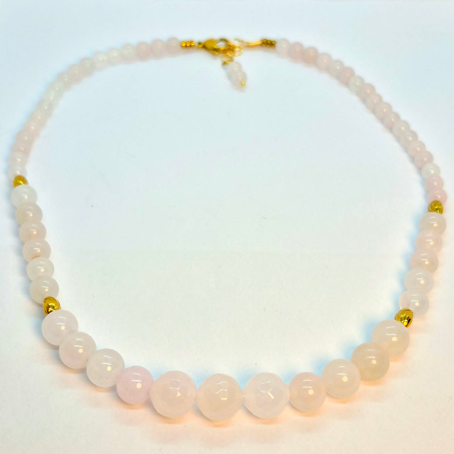 Natuurlijke Rozenkwarts Ketting Choker met 8-12mm Stenen