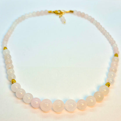 Natuurlijke Rozenkwarts Ketting Choker met 8-12mm Stenen