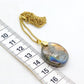 Natural Labradorite Stone Pendant with Gold Plated Stainless Steel Chain Necklace