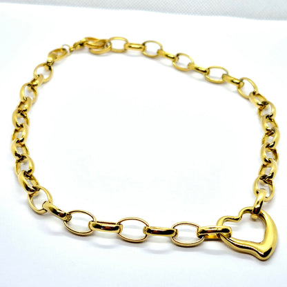 Heart Necklace in Gold Platted Stainless Steel