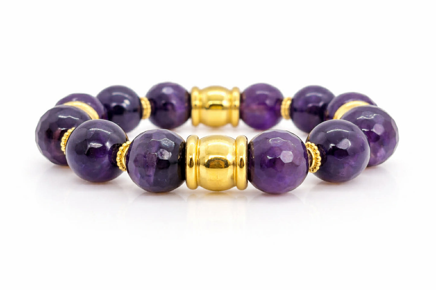 Natuurlijke Amethist Armband met 12mm Stenen