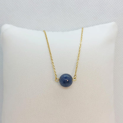 Natural AAA Sapphire Stone Set in 10mm Stones with Stainless Steel Gold Plated