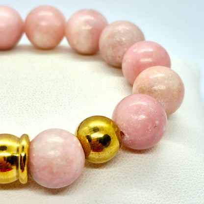 Natural Pink Opal Bracelet in 12mm Stones