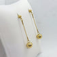 Dangling Ball Stud Earrings in Gold Plated Stainless Steel