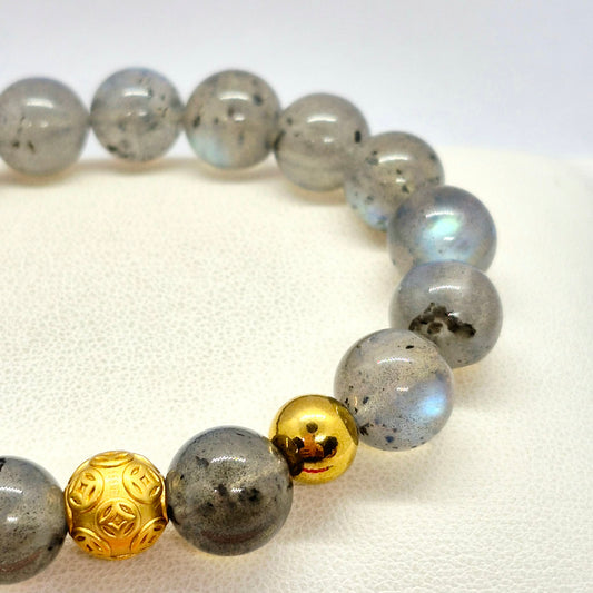 Natural Labradorite Bracelet in 10mm Stones