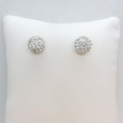 Rhinestone Stud Earrings in Gold Plated Stainless Steel