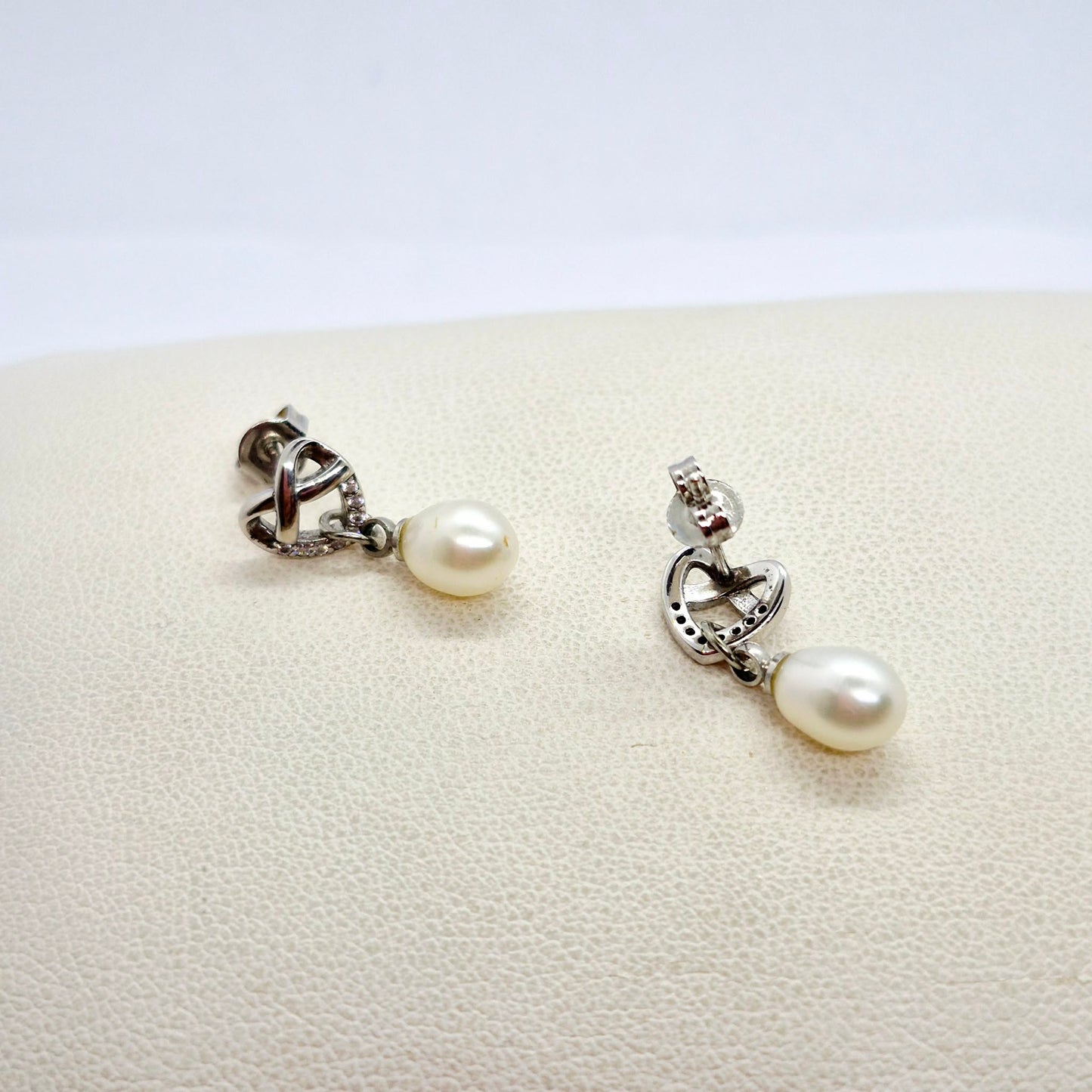 Natural Raindrop Pearl Earrings in Sterling Silver