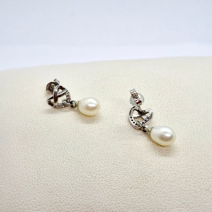 Natural Raindrop Pearl Earrings in Sterling Silver