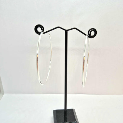 Big Sterling Silver Hoop Earrings