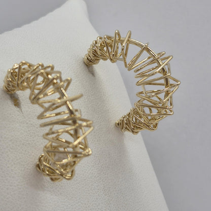 Large Half Hoop Earrings in Gold Plated Stainless Steel