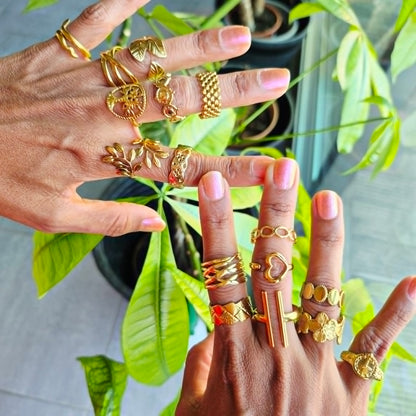 Gold Plated Stainless Steel Ring Resizeable