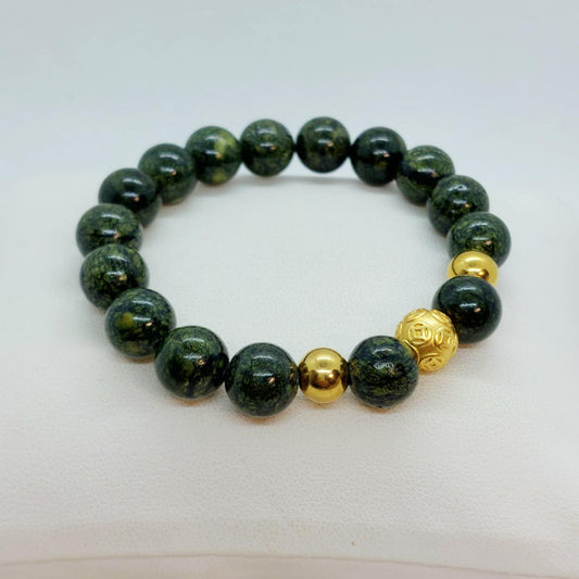 Natural Serpentine Bracelet with in 1Omm Stones