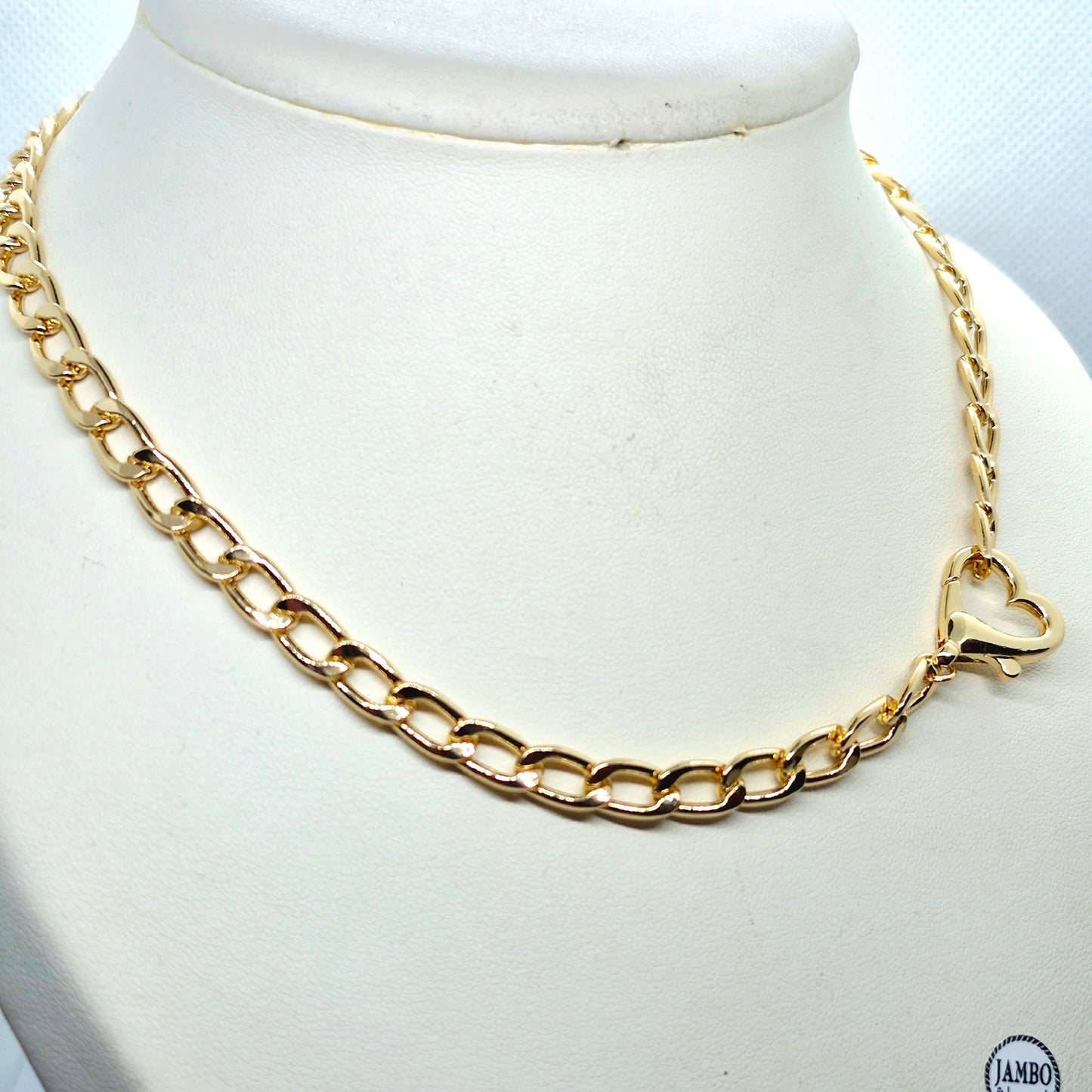 Heart Choker Necklace in Gold Platted Stainless Steel