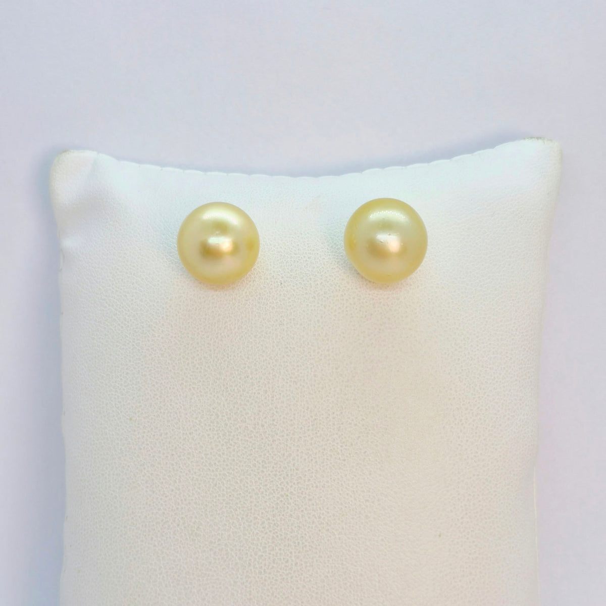 Natural Golden 14mm South Sea Pearl Earrings in Solid 14K Gold