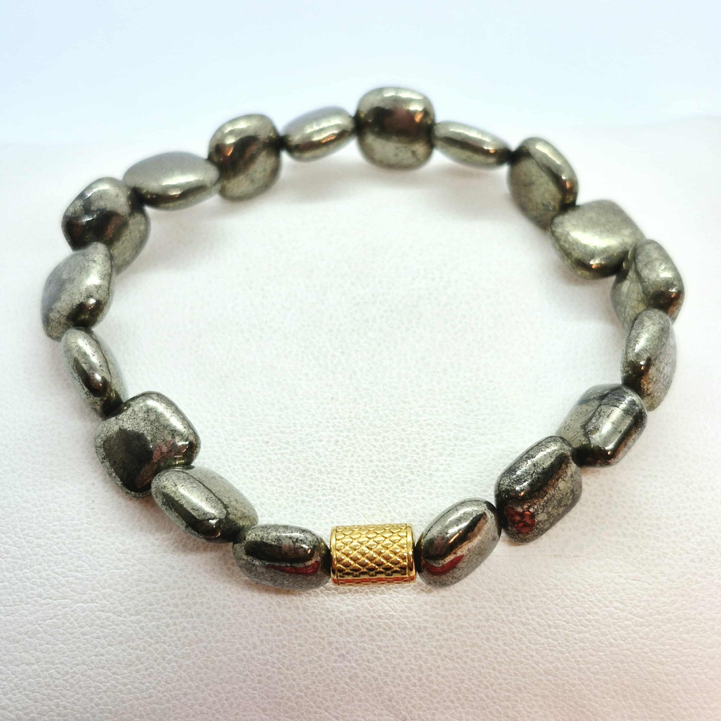 Natural Grey Pyrite Bracelet in 10mm Stones