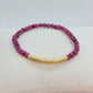 Natural Ruby Stone Bracelet with 4mm Stones