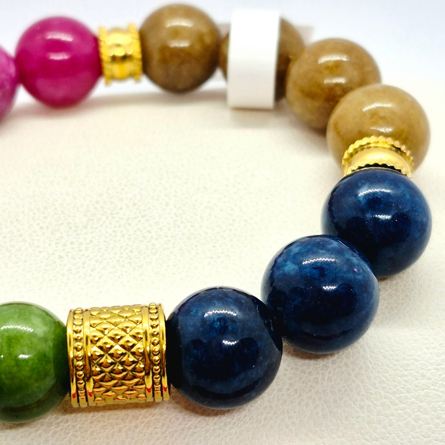 Natural Mixed Tourmaline Bracelet in 12mm Stones