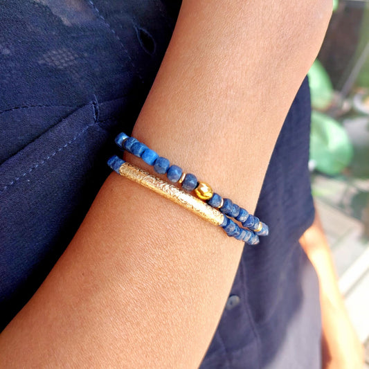 Natural Sapphire Stone Bracelet with 4mm Stones