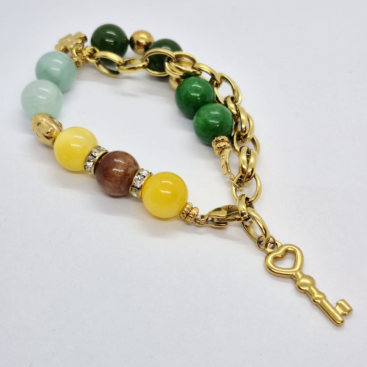 Natural Mixed Jade Bracelet in 12mm Stones