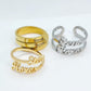 Customizeable Ring in Stainless Steel Resizeable for Names or Special Dates