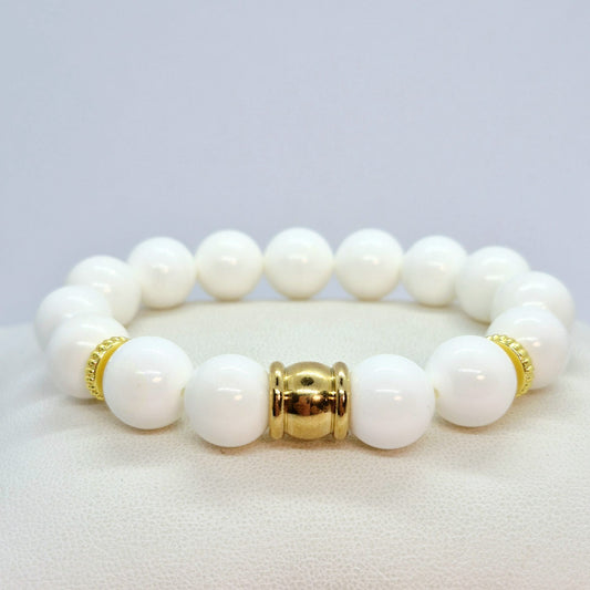 Natural Tridacna Bracelet in 12mm Stones