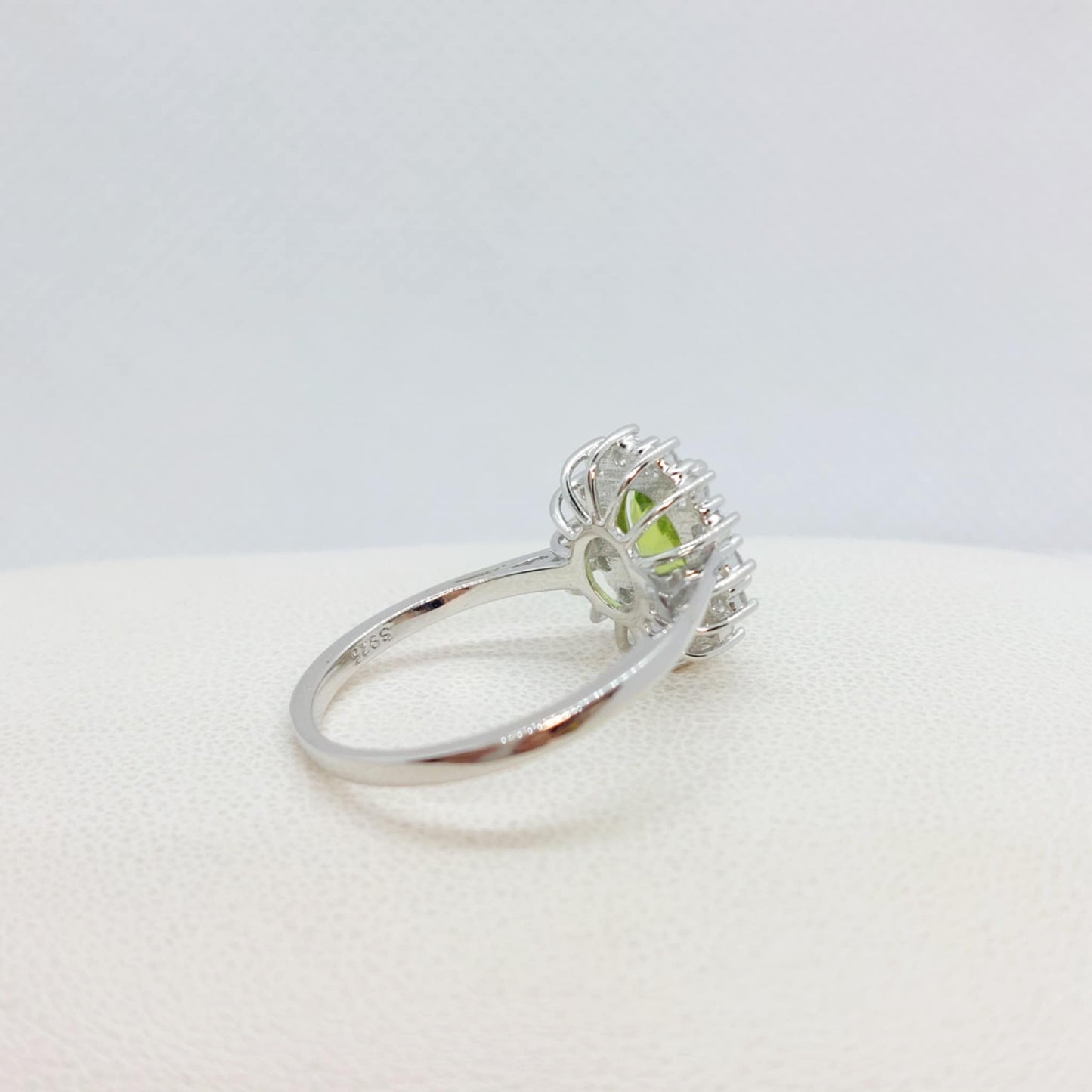 Natural Peridot Ring with 2ct Stone in Sterling Silver (Copy)
