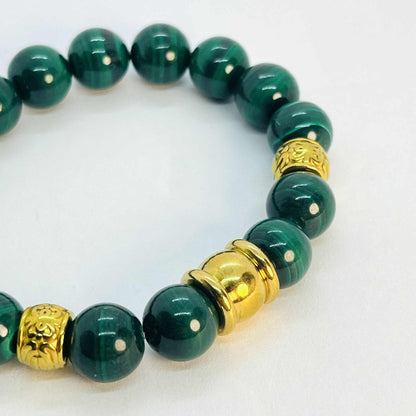 Natural Malachite Bracelet in 10mm Stones