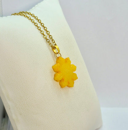 Natural Burmese Jade Mabuhay Pendant with Stainless Steel Gold Plated Chain Necklace
