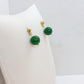 Natural Hetian Jade Dangle Earrings in Gold Plated Stainless Steel