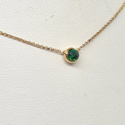Natural 0,3ct Emerald Choker Necklace in 18K Gold Made in Belgium