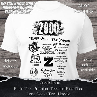 2000 TShirt and Hoodie is a Creative Graphic design for Men and Women