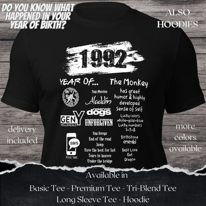 1992 TShirt and Hoodie is a Creative Graphic design for Men and Women born in this year