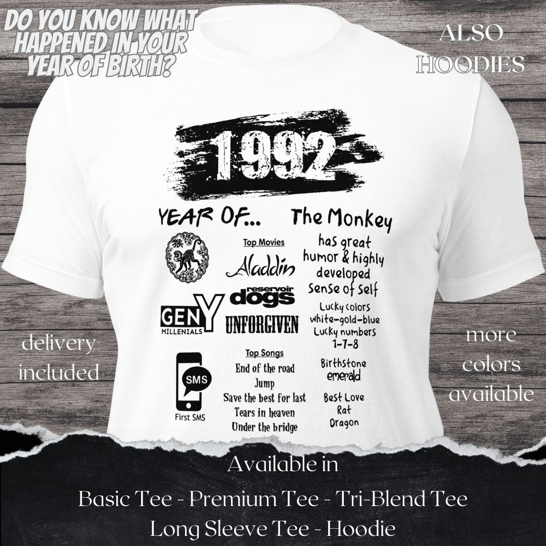 1992 TShirt and Hoodie is a Creative Graphic design for Men and Women born in this year
