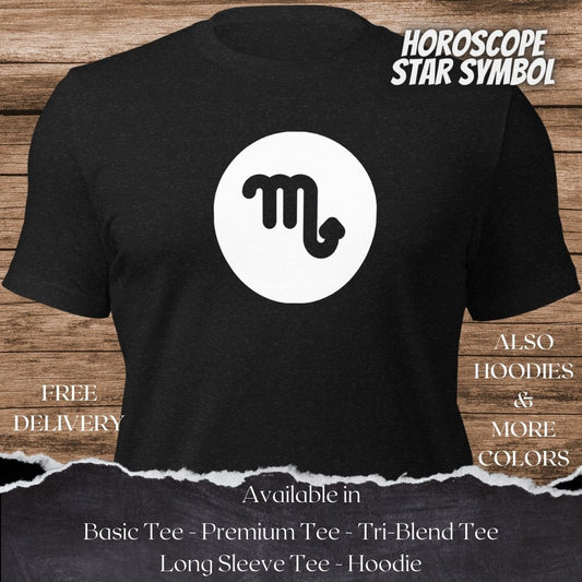 Scorpio Star Symbol TShirt and Hoodie for Men and Women