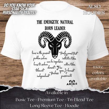 Aries Star Sign Personality Traits TShirt and Hoodie for Men and Women