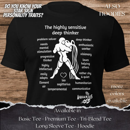 Aquarius Star Sign Personality Traits TShirt and Hoodie for Men and Women