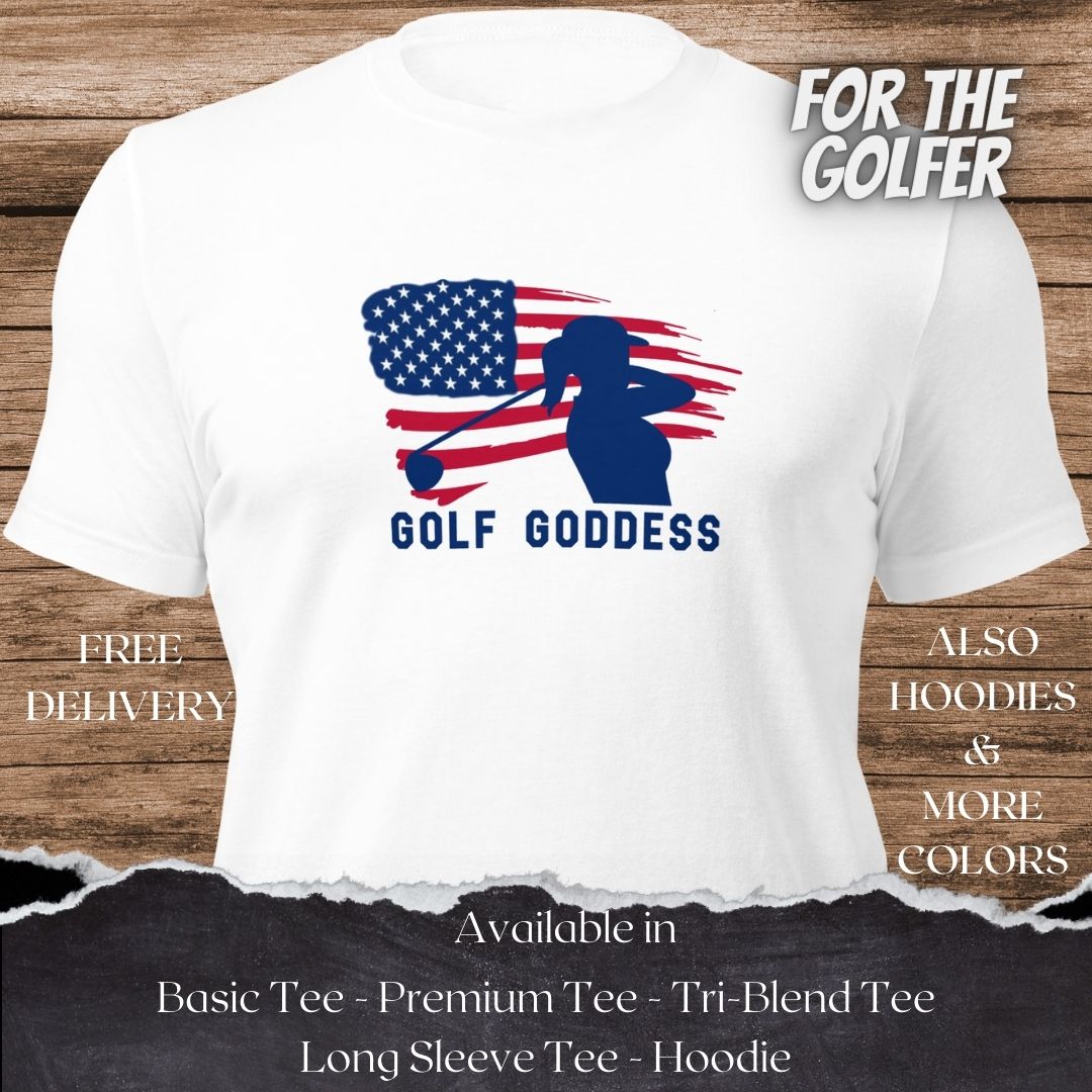 Golf Goddess USA Golf TShirt and Hoodie is a Creative Golf Graphic design for Women