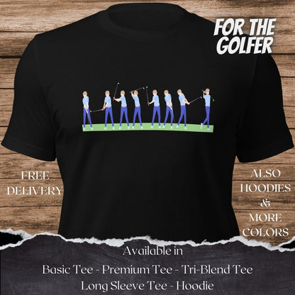 The Golf Swing TShirt and Hoodie is a Creative Golf Graphic design for Men and Women