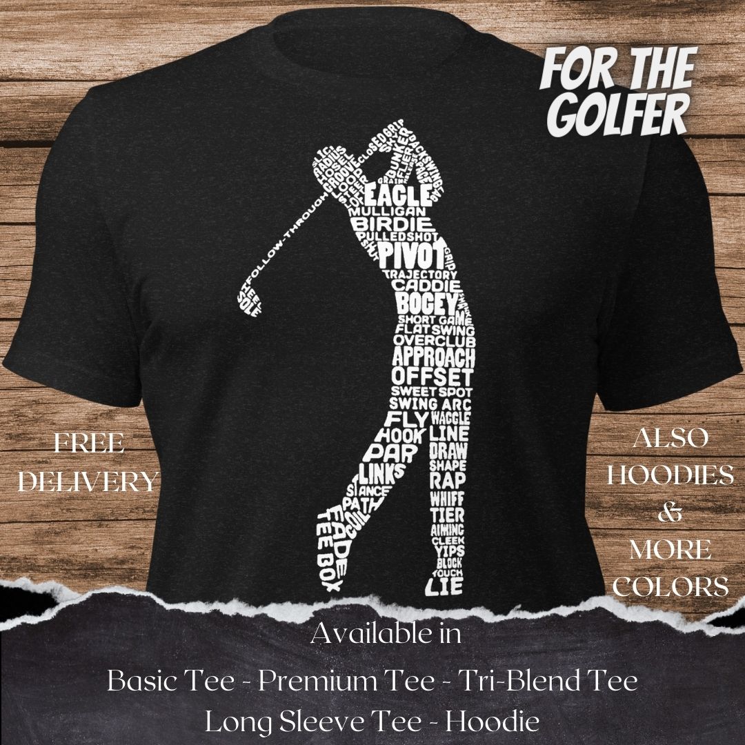 Golf Words Golfer TShirt and Hoodie is a Creative Golf Graphic design for Men and Women