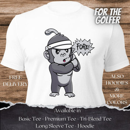 Gorilla Fore Golf TShirt and Hoodie is a Creative Golf Graphic design for Women