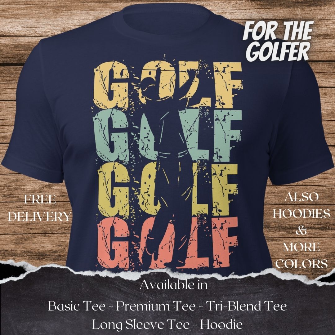 Golfer Silhouette Swing Golf TShirt and Hoodie is a Creative Golf Graphic design for Men and Women