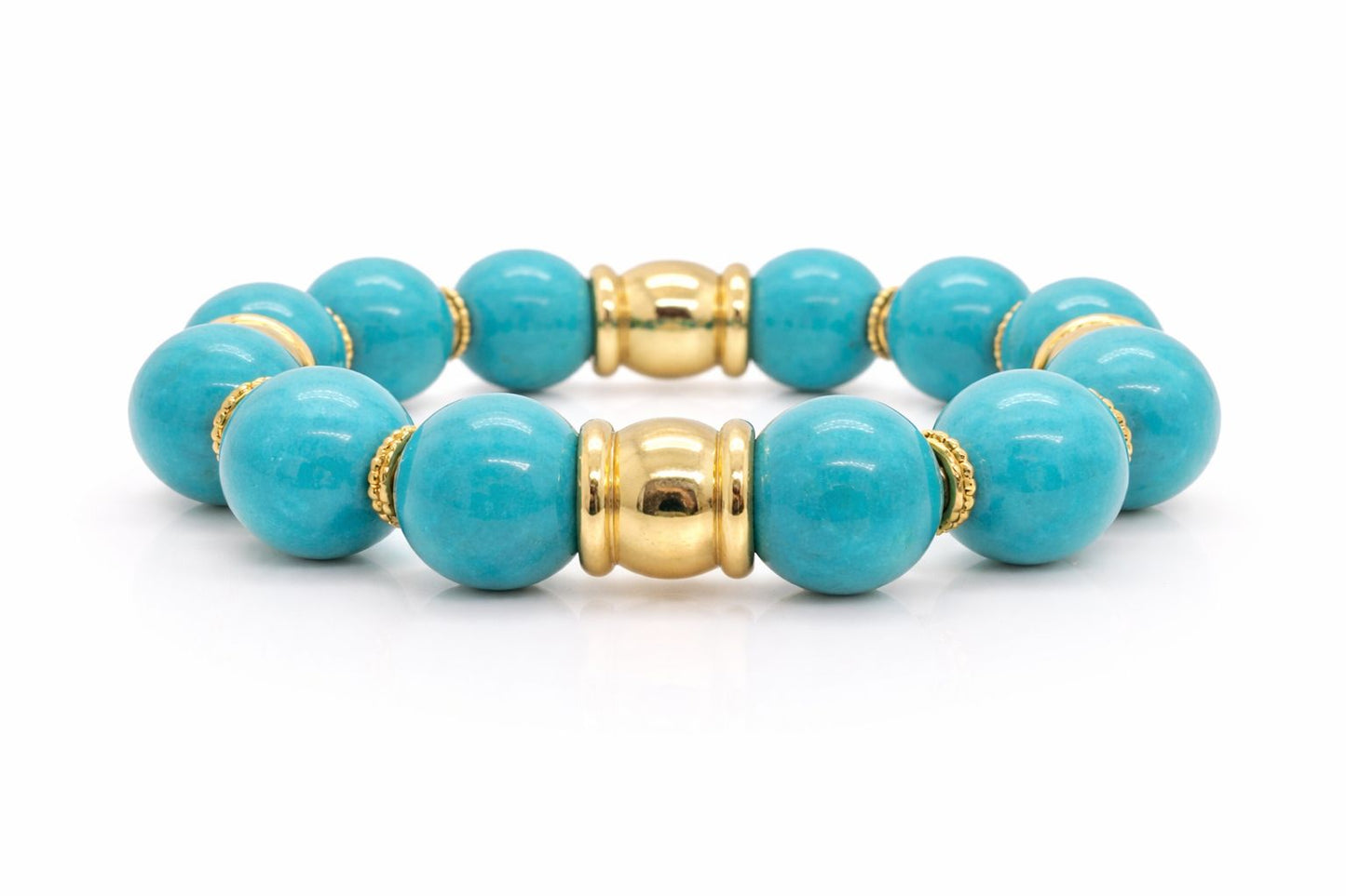 Natuurlijke Turkoois Armband in 12 mm Stenen