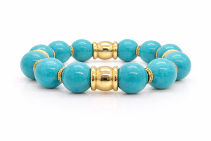 Natuurlijke Turkoois Armband in 12 mm Stenen