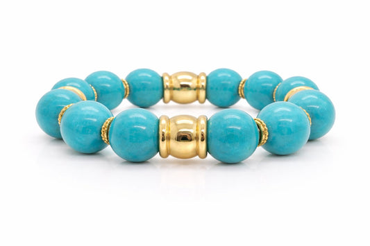 Natural Turquoise Bracelet in 12mm Stones