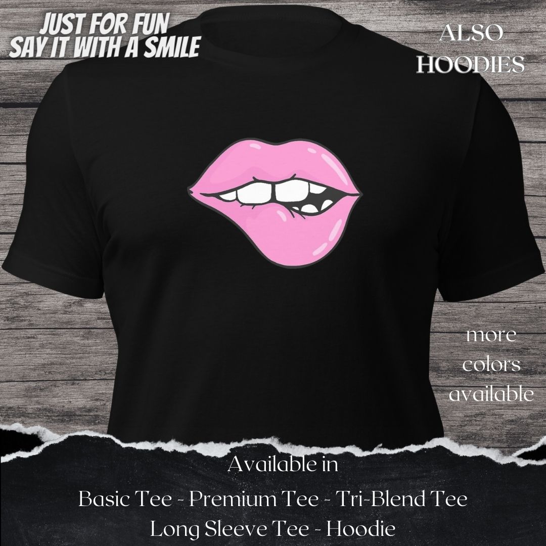 Bite My Lip Pink TShirt and Hoodie is a Creative Graphic design for Men and  Women