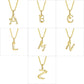 Initial F with Cute Cat Pendant with Stainless Steel Chain Necklace