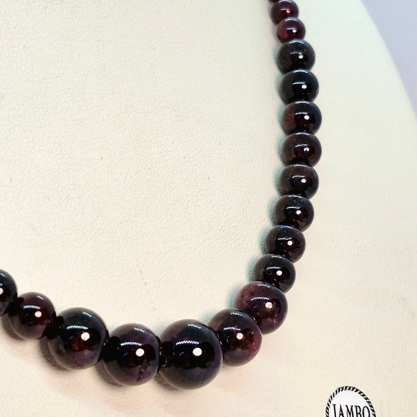 Natural Dark Red Garnet Necklace with 4,6,8 and 10mm Stones