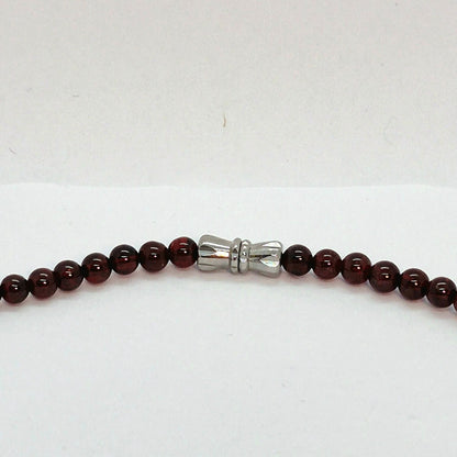Natural Dark Red Garnet Necklace with 4,6,8 and 10mm Stones
