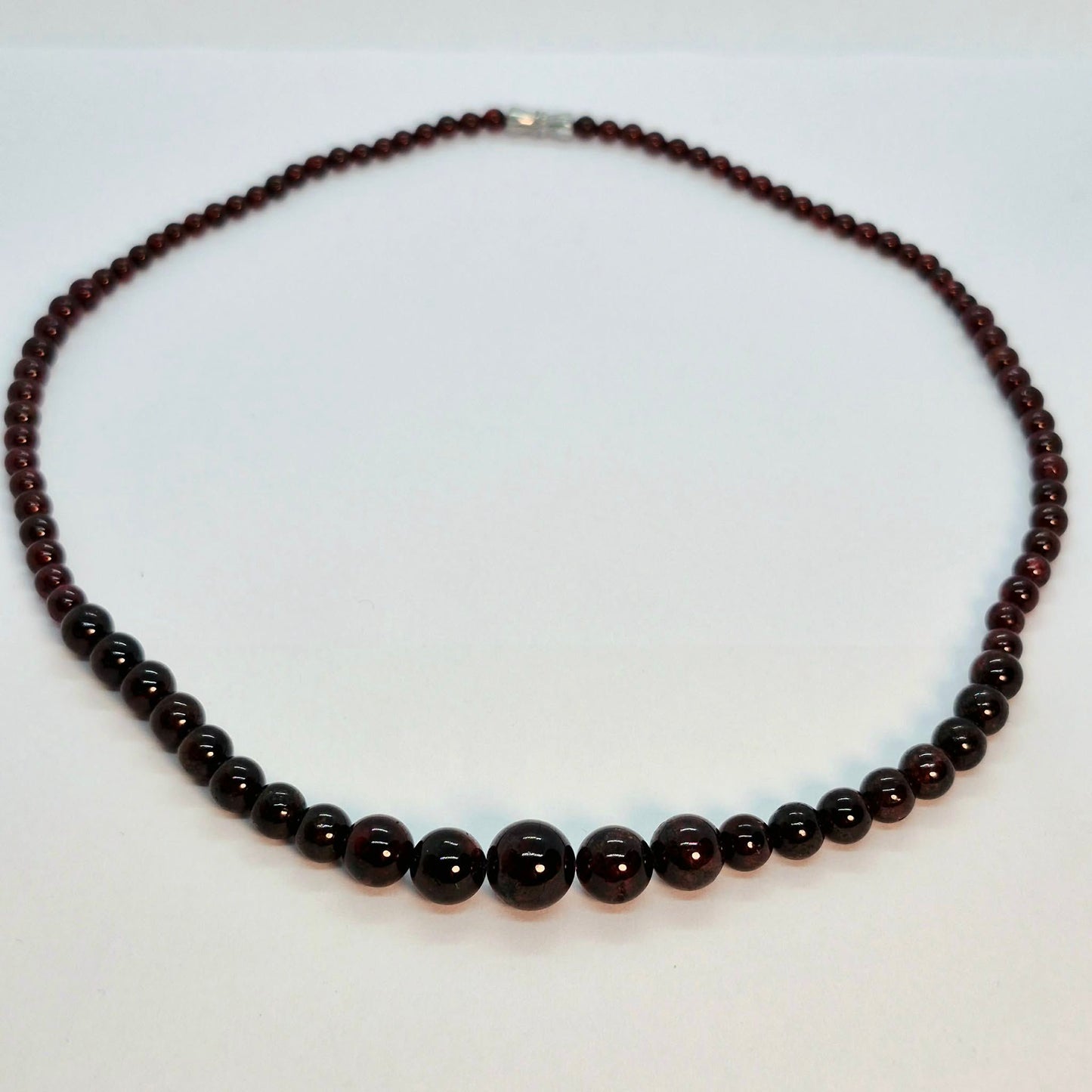 Natural Dark Red Garnet Necklace with 4,6,8 and 10mm Stones